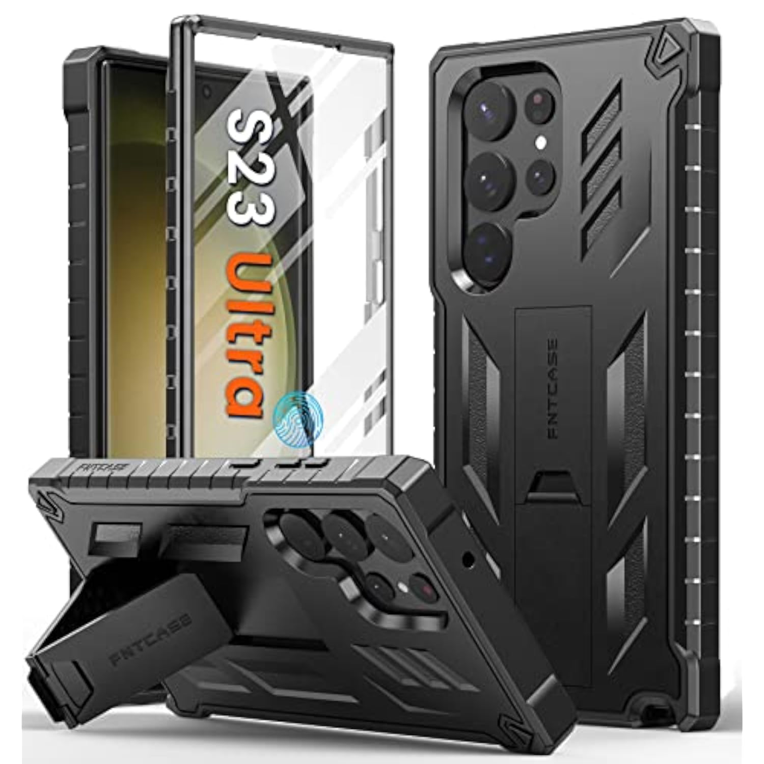 Samsung Galaxy S23 Ultra Case with Built-in Screen Protector and Kickstand