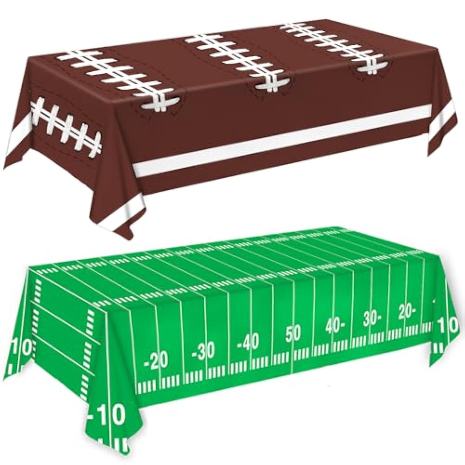 Football Party Decorations Tablecloth Disposable Plastic Touchdown Table Cover Perfect For Football Birthday Party Decorations And Gameday Tailgate Decorations 54 X 108Inch, 2 Pack