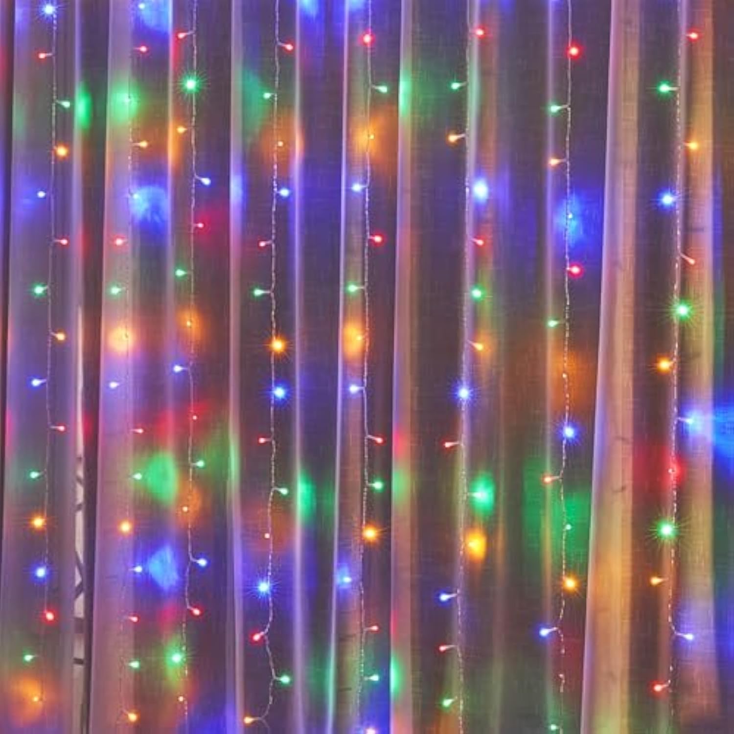 300 Led Curtain Lights, Remote Control Christmas Decorative Hanging String Lights, 8 Lighting Mode, Plug In For Indoor O