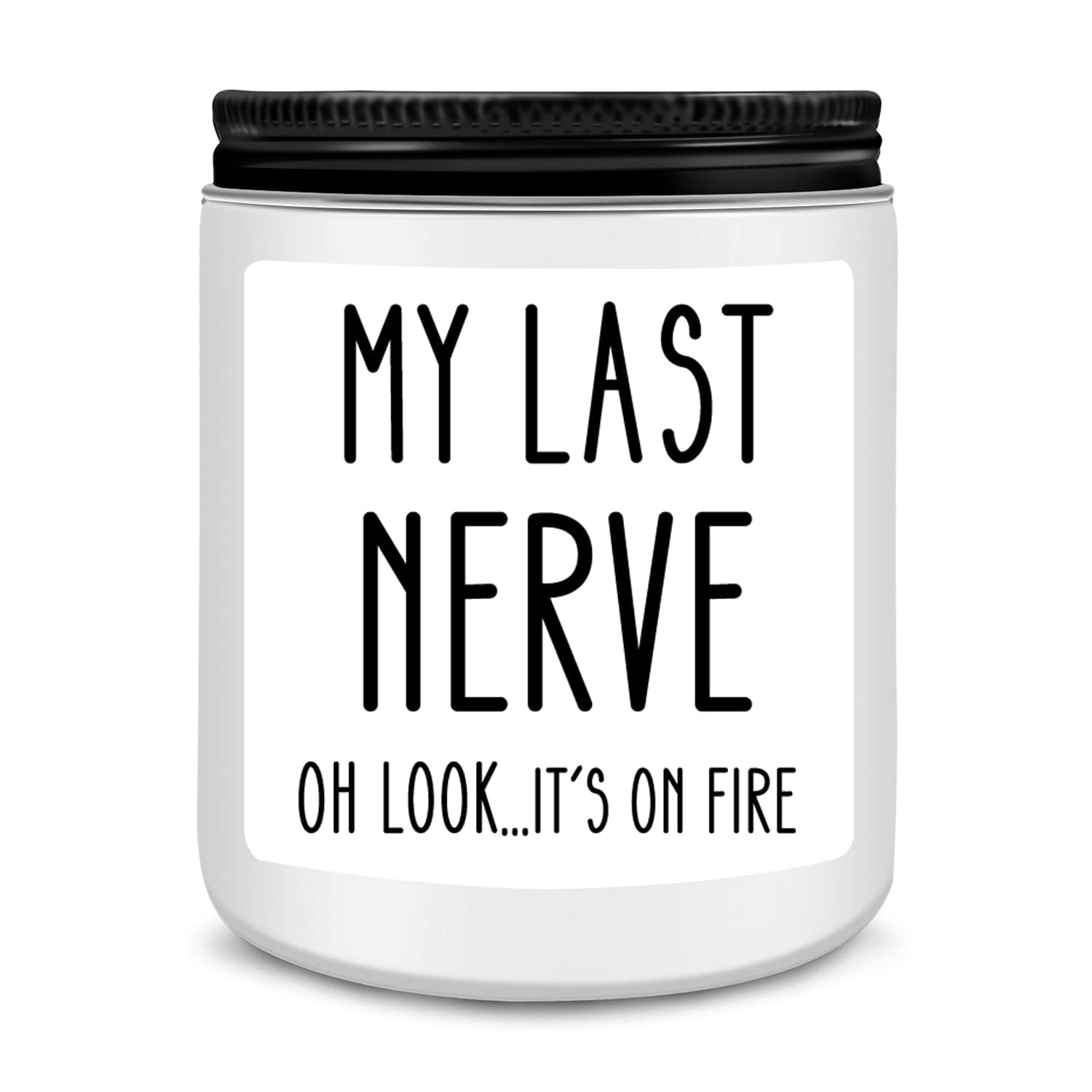 Birthday Gifts For Women, Funny Friendship Gift For Friend - My Last Nerve Lavender Candle - Unique Best Friend Birthday Gifts For Women, Her, Mom, Bff, Sister