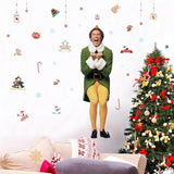 Buddy The Elf Giant Peel And Stick Wall Decals, Christmas Window Sticker Art, Holiday Room Decoration