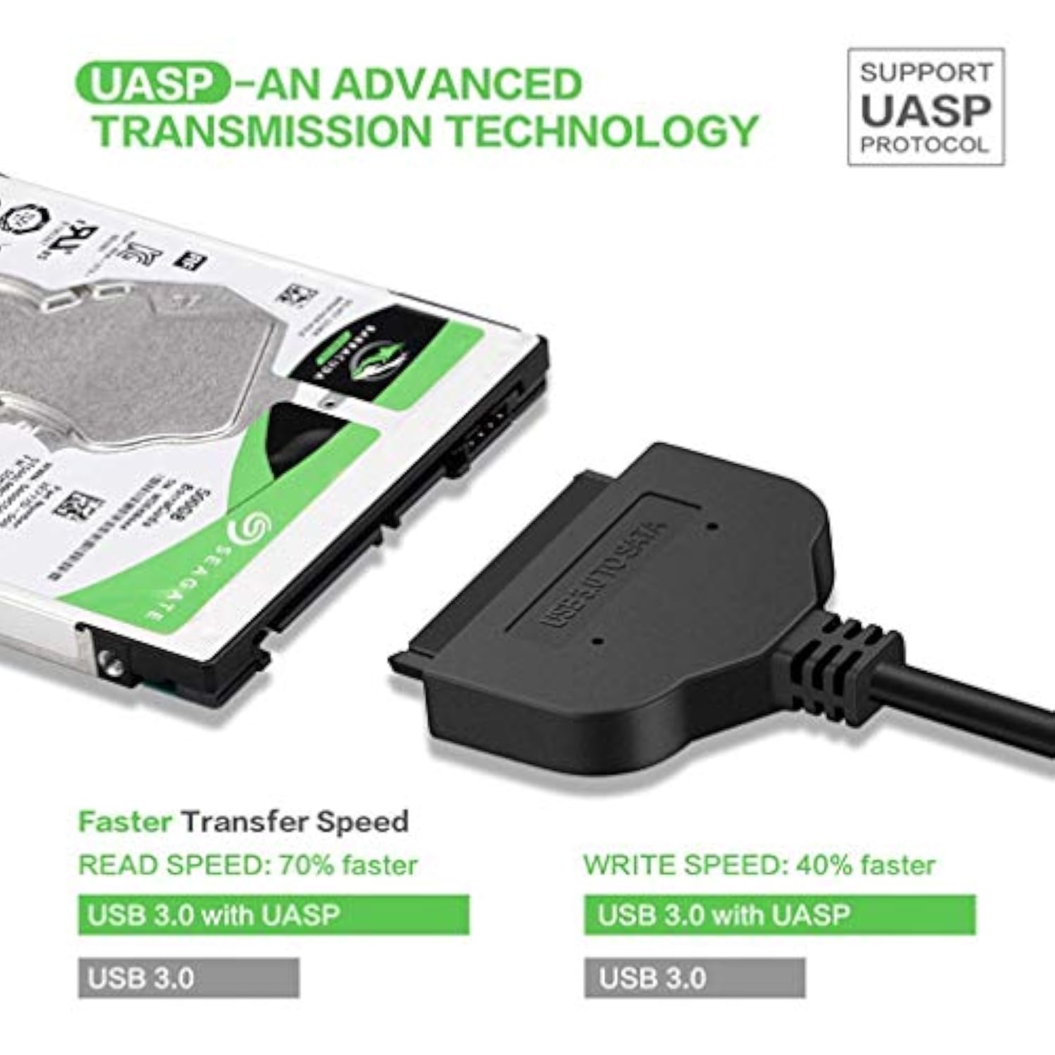 Usb 3.0 To 2.5” Sata Iii Hard Drive Adapter Cable, Converter For 2.5" Ssd/Hdd