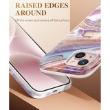 For Iphone 15 Pro Max Case 6.7", Screen Protector+Camera Lens Protector, Shockproof Drop Protection, Marble Design Slim Soft Tpu For Iphone 15 Promax Women Phone Cover (Pearlescent/Gold)