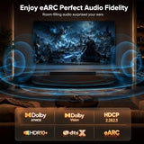 8K HDMI ARC/eARC Cable for Soundbar to TV 3.3FT, eARC HDMI Cable 2.1 48Gbps Ultra High Speed HDMI Cord Dolby Atmos 8K@60Hz, 4K@120Hz HDR 3D