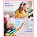 Kids Headphones Wireless 60H, Foldable On Ear Headphone With Mic, Volume Limit