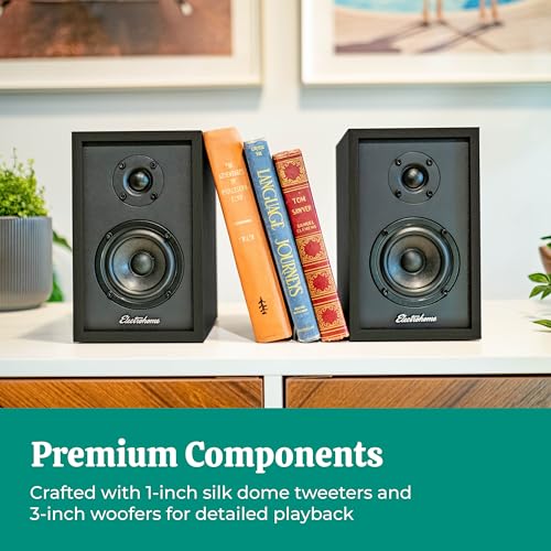 Berkeley 2.0 Stereo Powered Bookshelf Speakers with Built-in Amplifier and 3" Drivers for Turntable, TV, PC and Wireless Music Streaming Featuring
