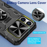 Case For Iphone 15 Pro Max, Slide Camera Cover & Belt Clip Holster & Magnetic 360°Ring Kickstand Military Grade Heavy Duty Protection Cover For Iphone 15 Promax 6.7" - Black