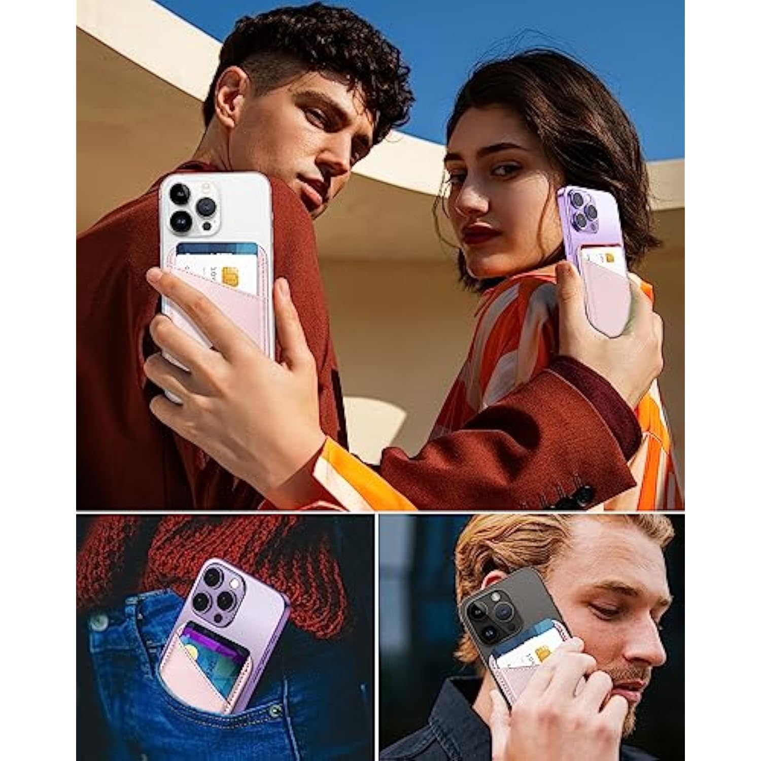 MagSafe Wallet, Ultra-Thin Magnetic Card Holder for iPhone 15/14/13/12, Pink