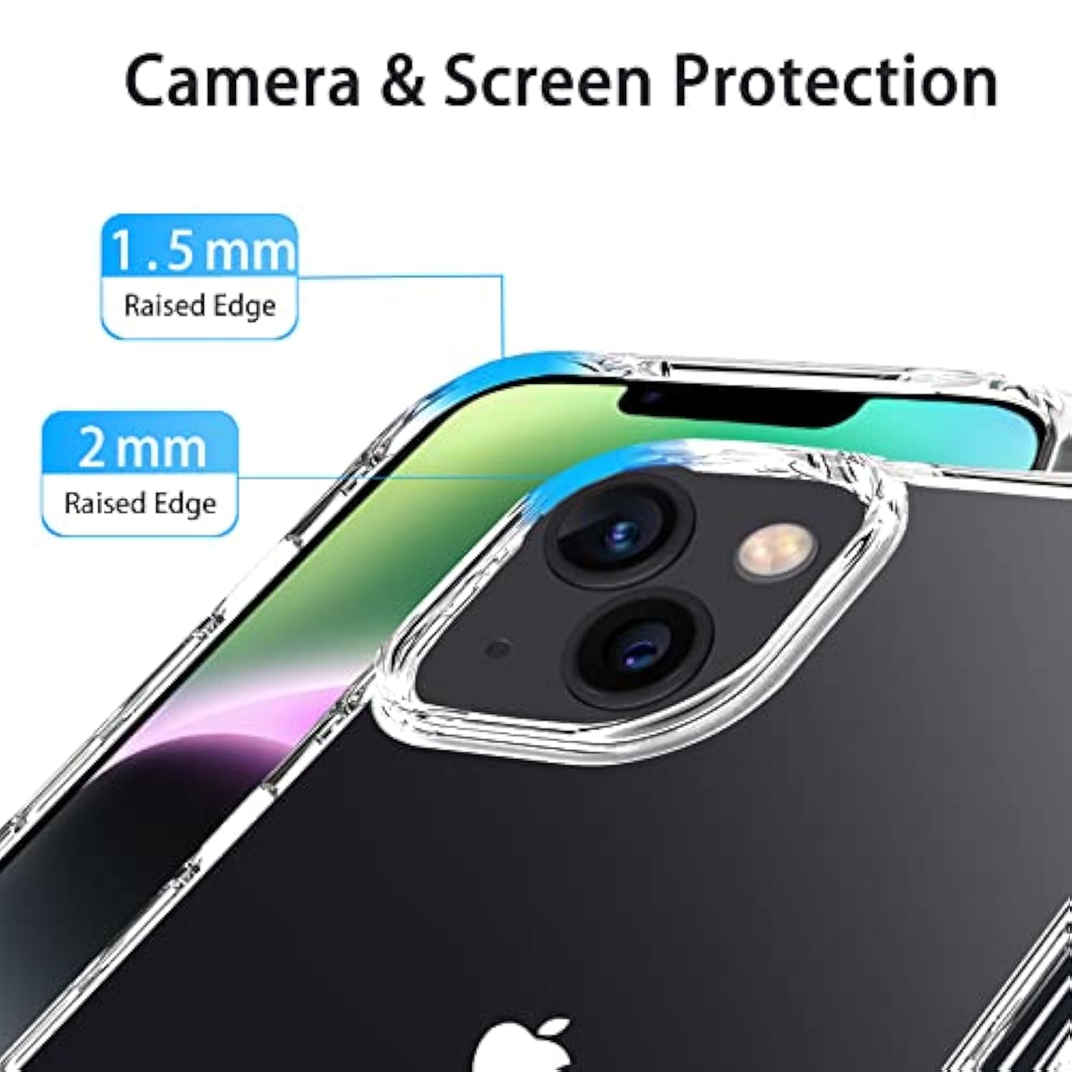 Compatible With Iphone 14 Plus Case Clear, Non-Yellowing Shockproof Phone Case For Apple Iphone 14 Plus, Slim Anti-Scratch Hard Pc Back Protective Cover Bumper 2022