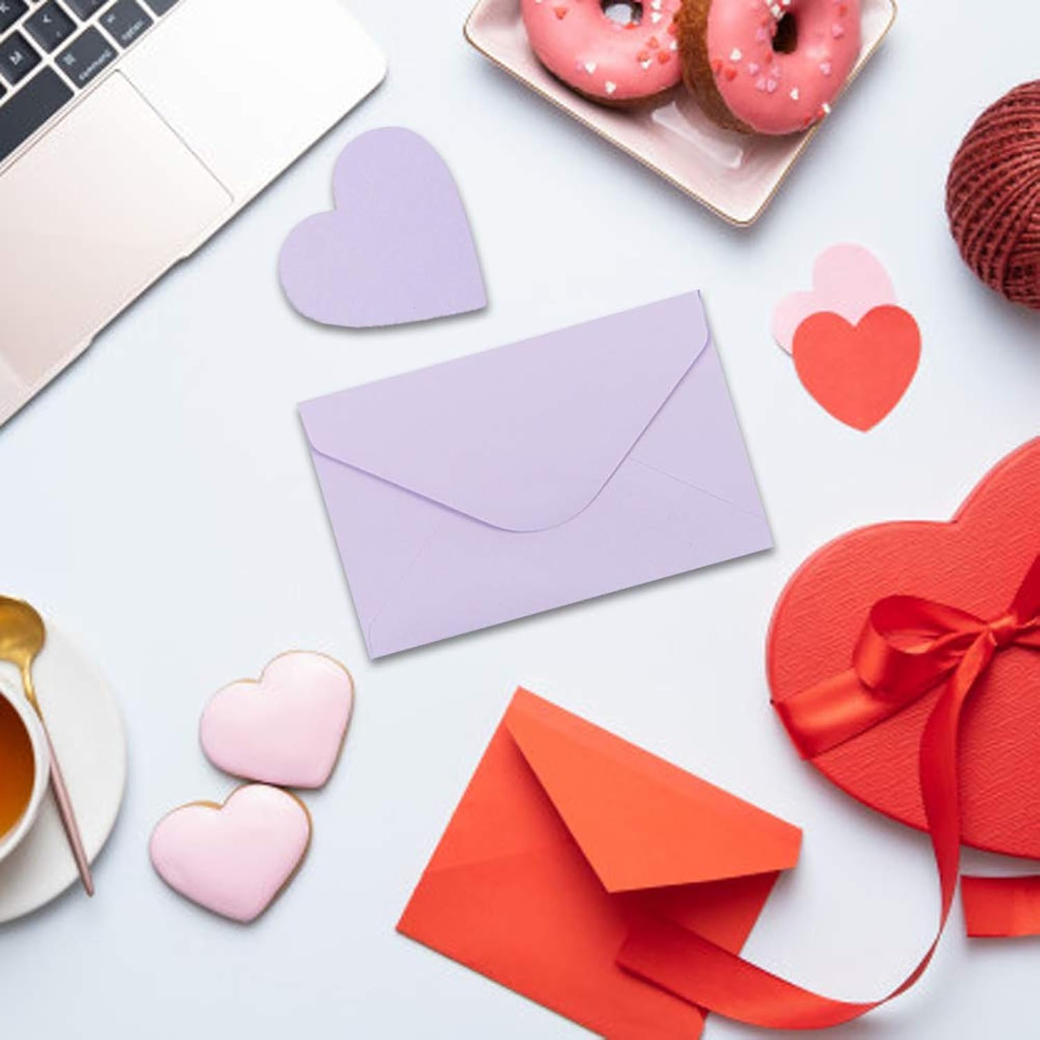 48-Pack Blank Heart Shaped Cutout Diy Greeting Cards For Valentine'S Day And Anniversary, Envelopes Included, 3 Colors, 4 X 6 Inches
