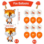 Fox Theme Birthday Party Supplies Decorations, 48Pcs Fox Party Supplies Kit Includes Fox Happy Birthday Banner, Fox Balloons And Various Party Tableware Supplies With Cartoon Fox For Kids Boys Girls