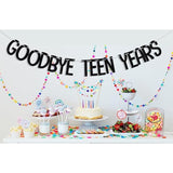 Goodbye Teen Years Banner, 20Th Birthday Decorations, 20 & Fabulous, Happy 20 Years Old Anniversary Party Decoration Supplies Black