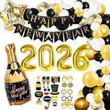 2026 New Year Balloon Kit Foil Banner Tassel and Latex Party Decorations