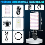 129 Led Double Side Magnetic Selfie Light For Iphone, 3000 Mah Rechargeable Phone Fill Light Clip, Adjusted 3 Light Modes For Phone Iphone Android Ipad Laptop For Makeup Tiktok Selfie Vlog