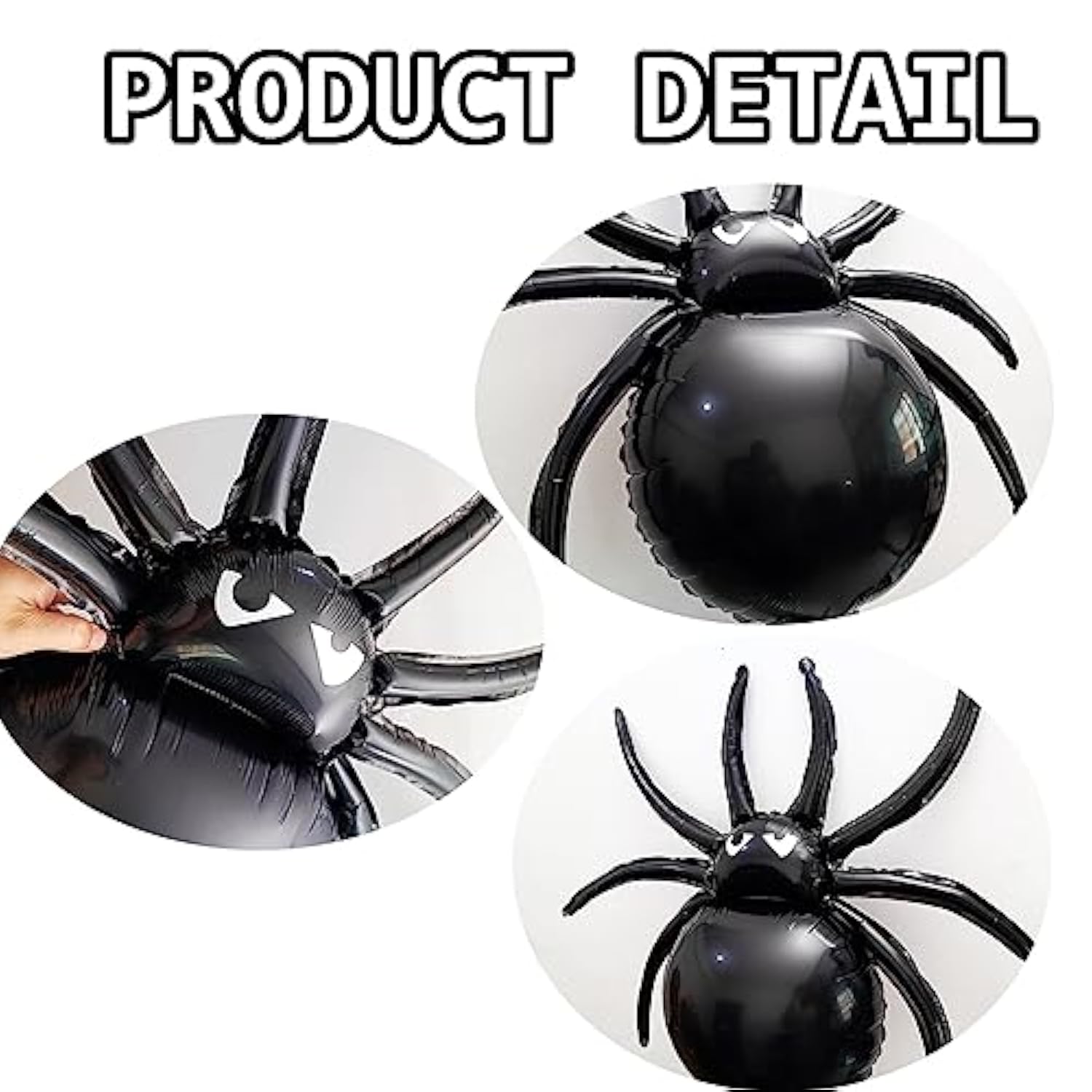 3-Piece 32.5-Inch Halloween Spider Foil Balloons for Party Decorations