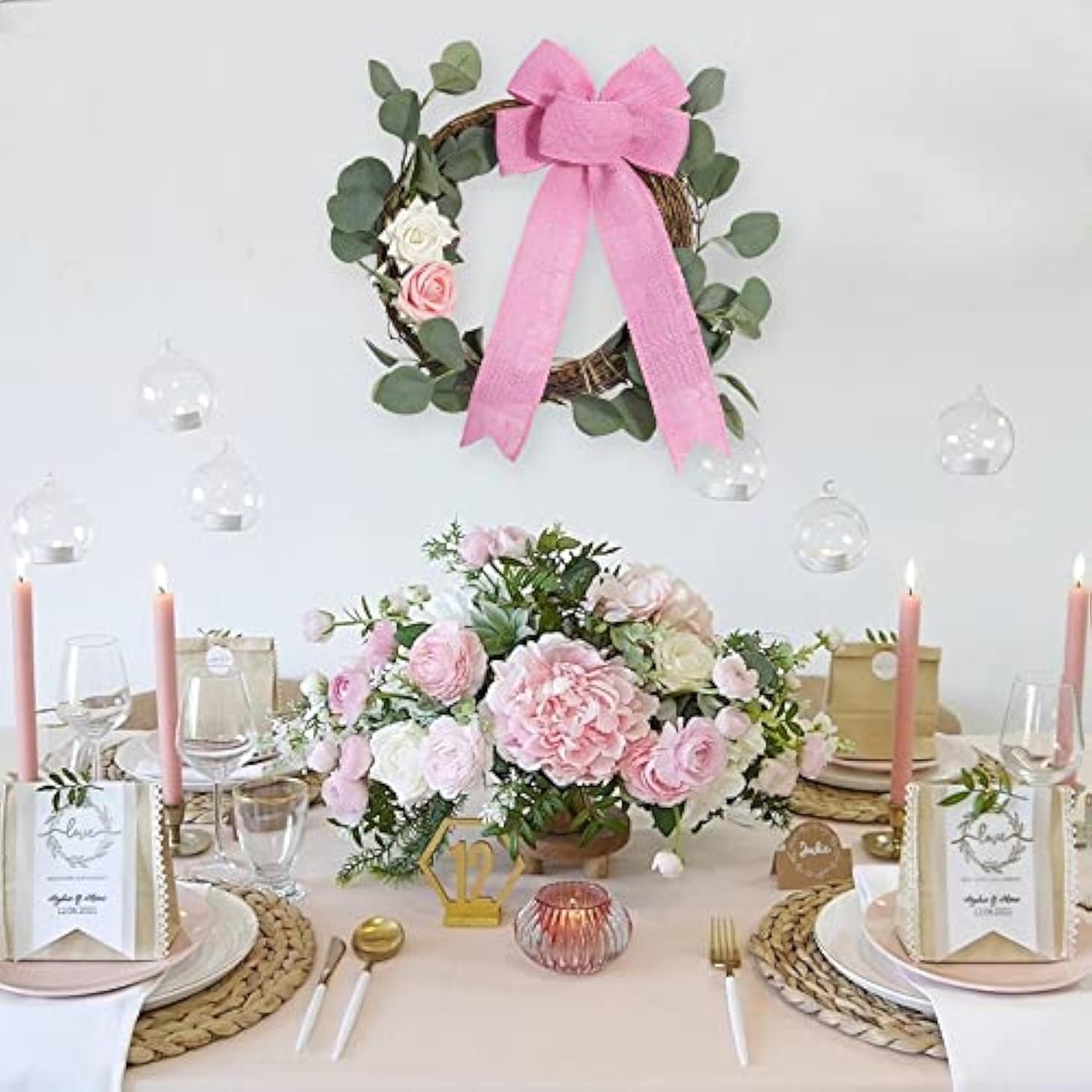 Pink Burlap Ribbon 2.5 Inch Natural Jute Burlap Ribbon Light Pink Ribb