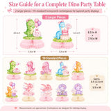 12 Pcs Pink Dinosaur Birthday Honeycomb Centerpieces for Girls