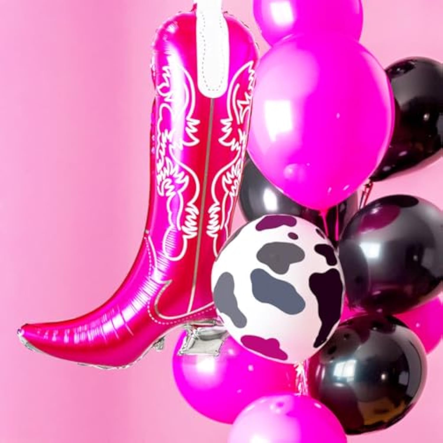 Cowgirl Boot Balloons 2 Pcs - 30 Inch Pink Boot Foil Balloon For Last Rodeo Bachelorette Party Decorations, Cowgirl Balloons For Western Themed Birthday Party Decorations Supplies