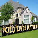 Old Lives Matter Birthday Banner Backdrop, Funny Retirement Or 40Th 50H 60Th 70Th 80Th Birthday Gifts Party Decorations For Men, Unique Gag Gifts Supplies For Dad, Grandpa, Old Man (9.8X1.6Ft)