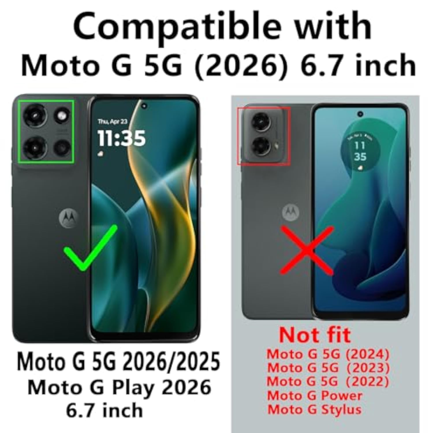 Motorola G 2026/Moto G Play 2026 Case with Screen Protector and Camera Cover, Military Grade, 16ft Drop Tested, Magnetic Kickstand Protective Case for Motorola G 2026, Blue
