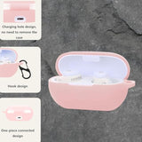 Case Cover Compatible With Beats Solo Buds Earbuds, Soft Silicone Protective Skin With Bling Keychain Accessories For Women Girl (Pink)