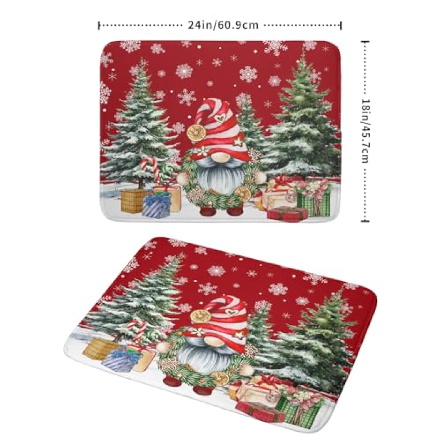 Christmas Dish Drying Mat For Kitchen Counter, Merry Christmas Dish Drying Mat 18 X 24 Inch Xmas Gnomes Absorbent Reversible Microfiber Dish Drying Pad Kitchen Drying Mat For Coffee Bar