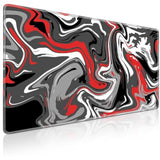Gaming Mouse Pad Xxl Extended Fluid Pattern Mouse Pad 31.5X15.7Inch, Large Abstract Big Computer Mouse Mat Desk Pad With Non-Slip Rubber Base And Stitched Edge For Home Office-Red Fluid