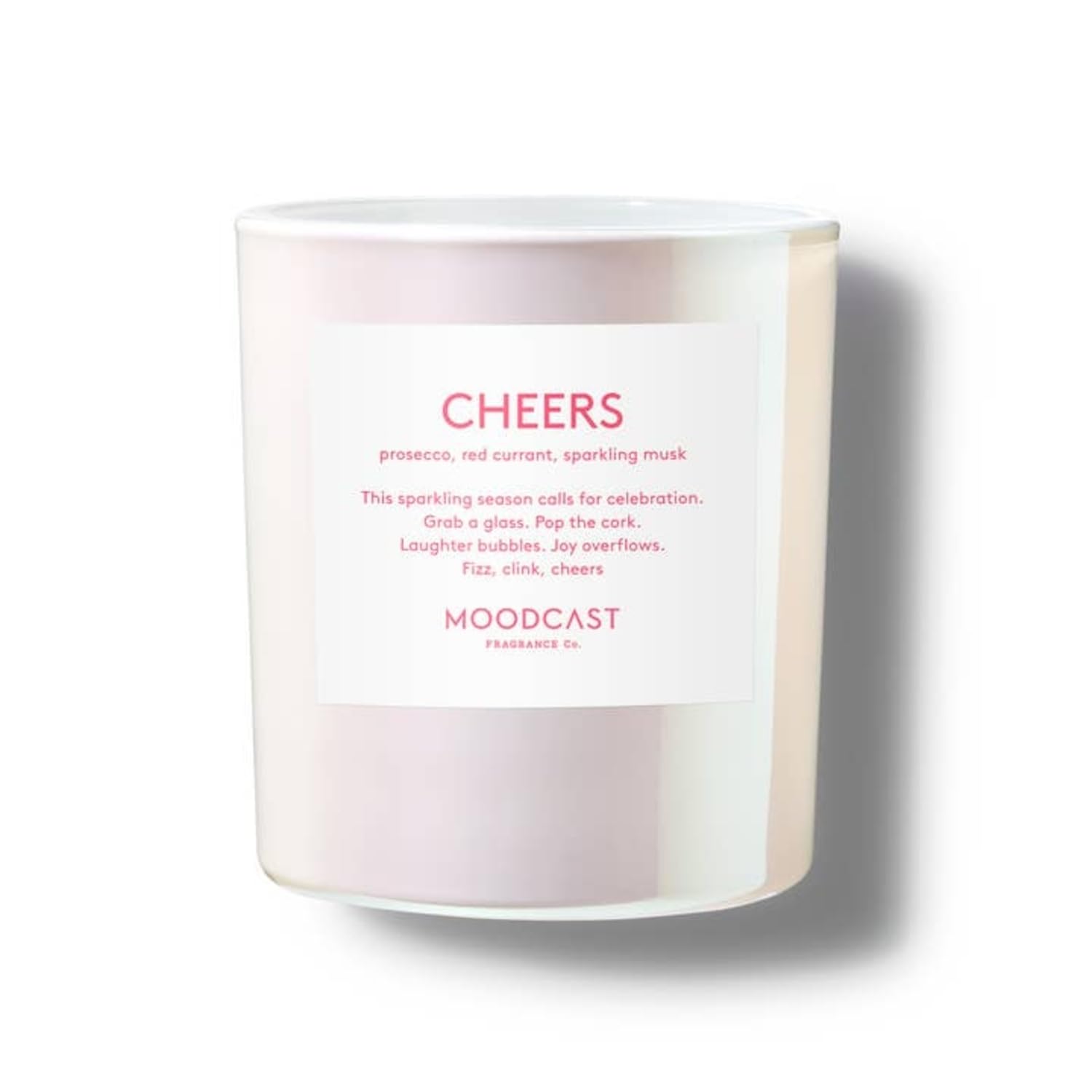 Cheers Scented Holiday Candle - Aesthetic Winter Candle For Home, Prosecco, Red Currant & Sparkling Musk, Clean Coco Wax Blend, Vegan, Paraben Free, 50-Hour Burn, Christmas Decor - 8Oz