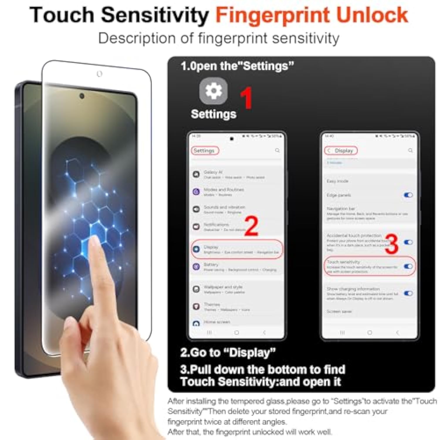 For Samsung Galaxy S25 Ultra Case With Magnetic,[Compatible With Magsafe][12Ft Military Dropproof][2*Screen Protector] Translucent Anti-Slip Back Slim Shockproof Case For S25 Ultra-Black