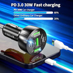 Usb C Car Charger Adapter, Pd3.0 30W & Qc3.0 30W 5 Usb Car Phone Chager Fast Charging Compatible With Iphone 16/15/14/13 Pro Max/Ipad, Tablet, Galaxy S24/Note 20 And More.