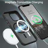 Magnetic For 11 Pro Max Case [Compatible With Magsafe] Translucent Matte 11 Pro Max Phone Case Slim Shockproof Women Men Girl Protective Cover Case For 11 Pro Max 6.5",Black