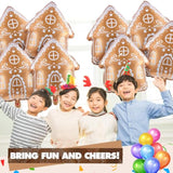 12 Pc 20 Inch Christmas Gingerbread House Foil Balloons for Holiday Party Decor
