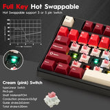 La87 Wireless Mechanical Keyboard, Three-Mode Bt5.0/2.4G/Usb-C Hot-Swappable Custom Mechanical Keyboard, Rgb Backlit Computer Gaming Keyboards, With Pbt Keycaps, Customed Linear Creamy Switches