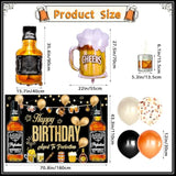 82PCS Whiskey Party Decorations Aged to Perfection Balloon Arch Kit Backdrop Swirls for Men