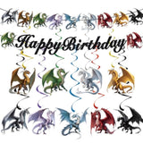 Pre-Assembled Dragon Birthday Party Decorations Dragon Themed Decor Dragon Party Favors Dragon Theme Birthday Decorations For Wall Door Window Ceiling Dragon Banners And Hanging Ceiling