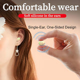 Single Wireless Bluetooth Earbud With Mic, Lightweight In-Ear Headset For Android, Ios & Laptop, Ideal For Office, Driving, Students, Supermarket & Restaurant Staff (Beige)