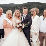 2 Pcs Mother Of The Bride And Groom Sashes With Rose Gold Foil, White Bachelorette Party Sash For Bridal Shower Engagement Supplies Gifts Wedding Accessories