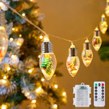 Vintage-Christmas-Lights-Indoor-String-Lights, 7.5Ft C9 Christmas Snow Globe String Lights With Tree & Snow & Cute Ornam