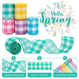 Spring Wired Edge Ribbon 30 Yards Pastel Gingham Patterned Ribbon Colo