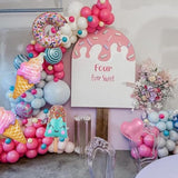 Ice Cream Party Decorations,Candyland 17Pcs Donut Rainbow Cloud Popsicle Heart Foil Balloons For Two Sweet One Birthday Girl'S Baby Shower Pool Beach Summer Party Favors Supplies