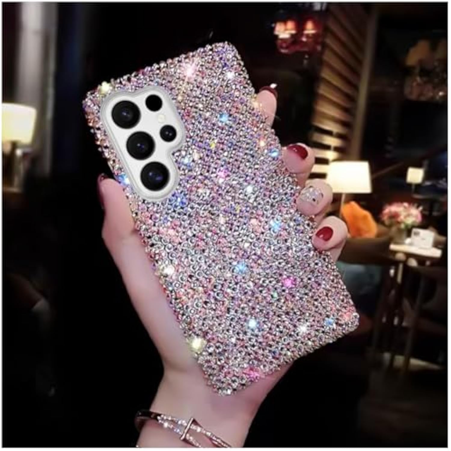 Bling Designer For Samsung Galaxy S25 Ultra Case, Glitter Rhinestones Phone Case With More Than 800 Super Shiny Rhinestones?Luxury Sparkly Hard Back Cover For Women Girls