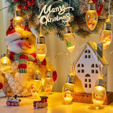 Indoor Christmas Lights, 7.5Ft Battery Powered String With Santa, Gifts And Adorable Ornaments Inside Snow Globes, Ideal