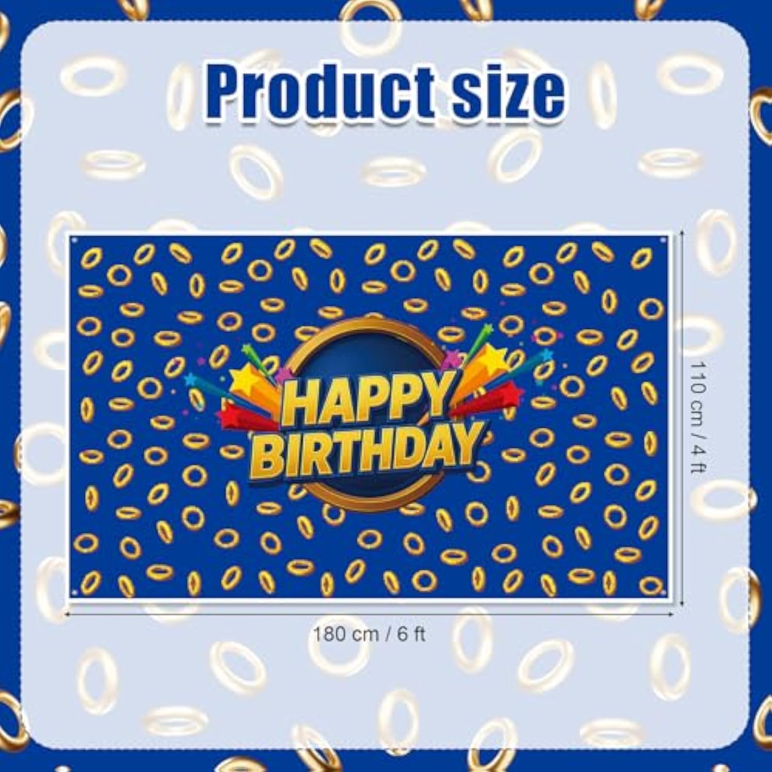 6x4 Ft Cartoon Birthday Backdrop – Happy Birthday Banner for Boys & Girls Party
