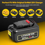 2Pack 20V 6.0Ah Replacement For Dewalt Battery Compatible With Dewalt 20V Max Xr Tools Dcb200, Dcb201, Dcb203, Dcb204, Dcb205, Dcb181, Dcb180, Dcb206, Dcd/Dcf/Dcg Series Cordless Power Tools
