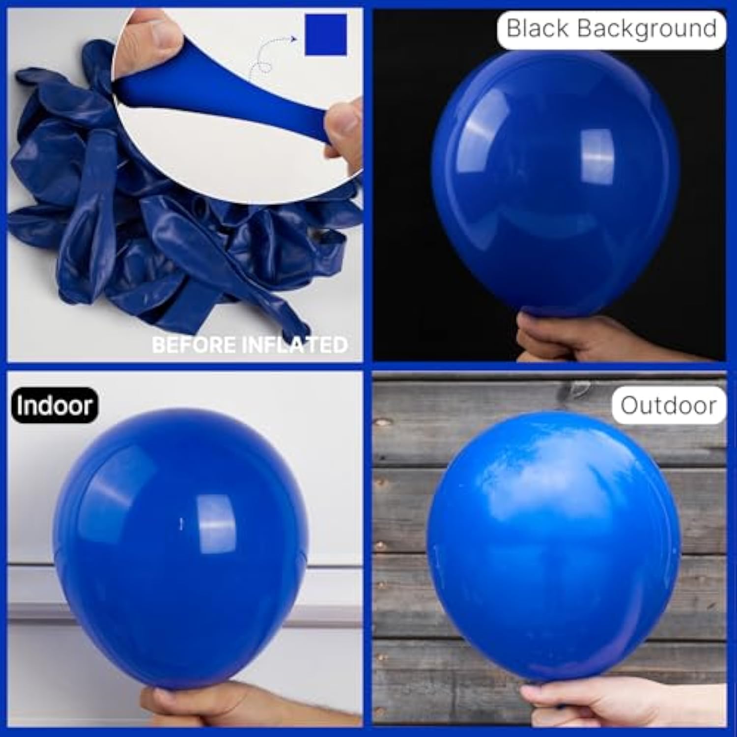 Persian Blue Balloons, 100 Pcs 10 Inch Dark Blue Balloons, Blue Balloo