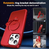Compatible With Iphone 12 Pro Max Case & Iphone 13 Pro Max Case 6.7" With Magnetic O-Ring Stand [Compatible With Mag-Safe][Great Grip Feeling], Red