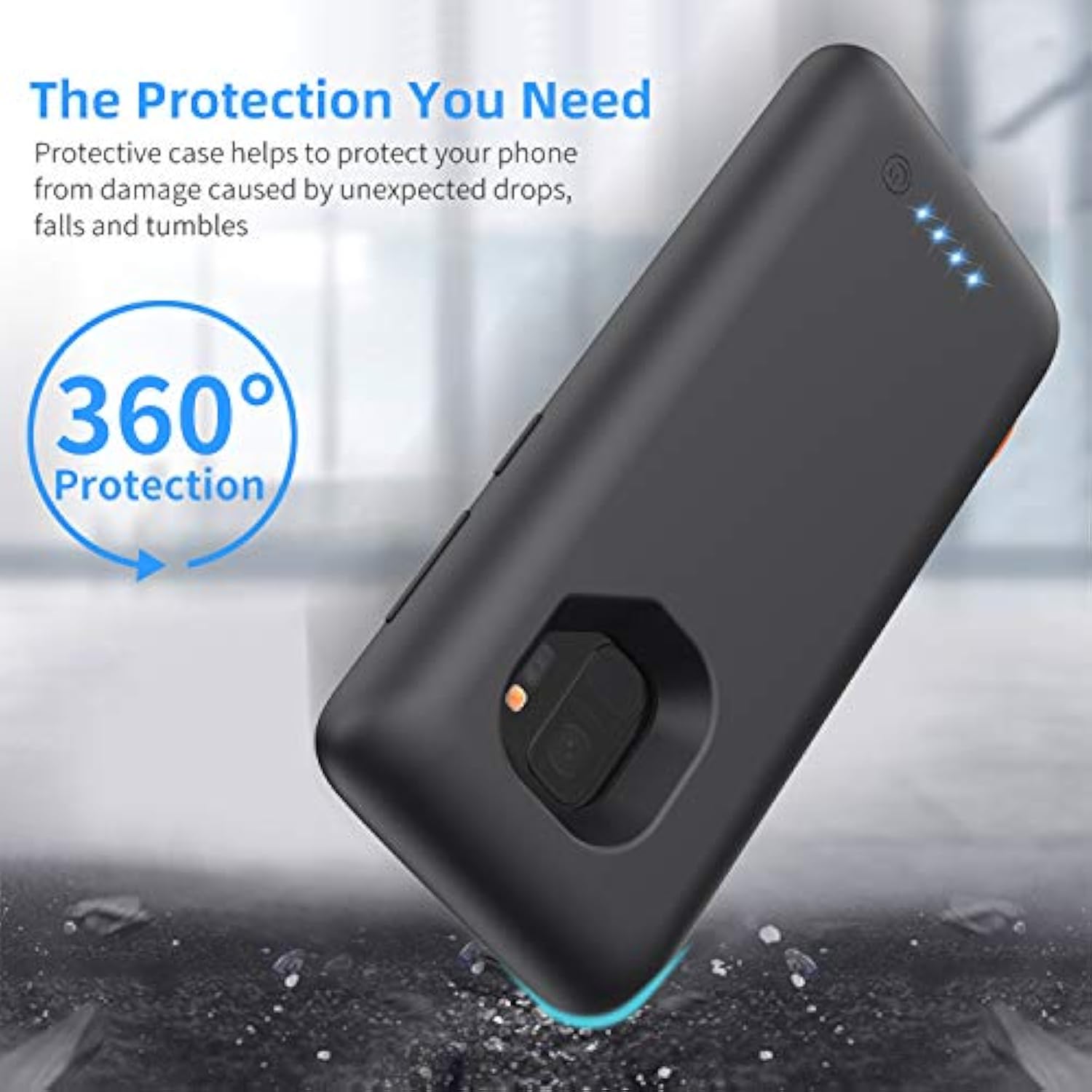 6000Mah Battery Case For Galaxy S9 - Portable Charger & Power Bank, 5.8 Inch, Black