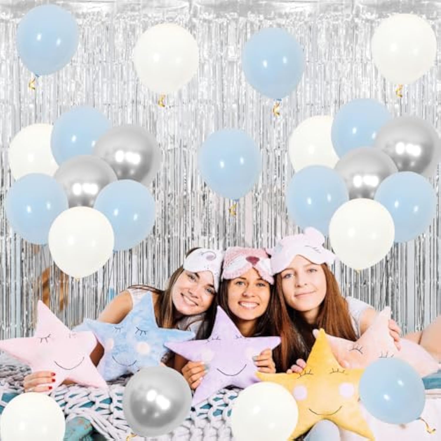 On Cloud 9 Birthday Decorations For Girls, Metallic Tinsel Foil Fringe