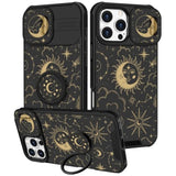 For Iphone 16 Pro Max Case - Women Girls Cute Phone Cover Girly Pretty Aesthetic Stars Sun Moon Unique Design With Camera Cover And Ring Stand Funda For Apple 16 Pro Max