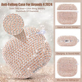 Cute Jewelry Case For Airpods 4 Cases 2024 Cover Women, Sparkly Air Pods 4 Gen Case Hard Tpu Airpod Cases 4Th Generation Glitter Ipods 4 Cas With Bling Keychain For Ipods Earbuds Airpods 4Th
